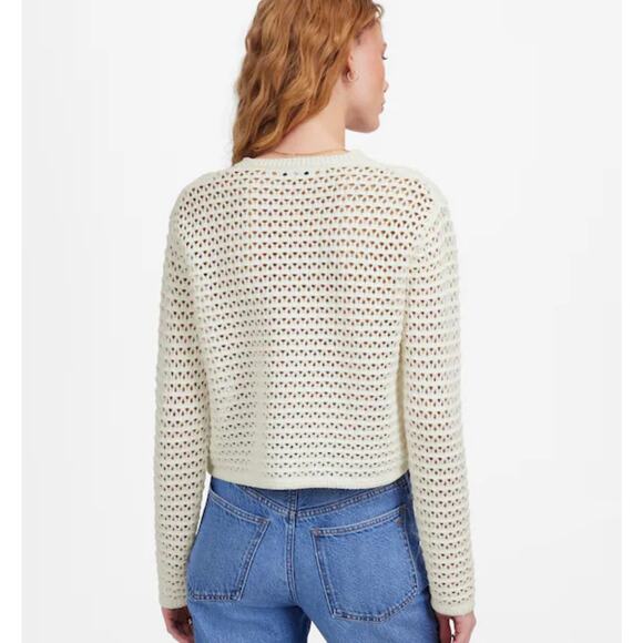 NWT Madewell Open-Stitch Crewneck Sweater In Lighthouse Size Large - Picture 2 of 7